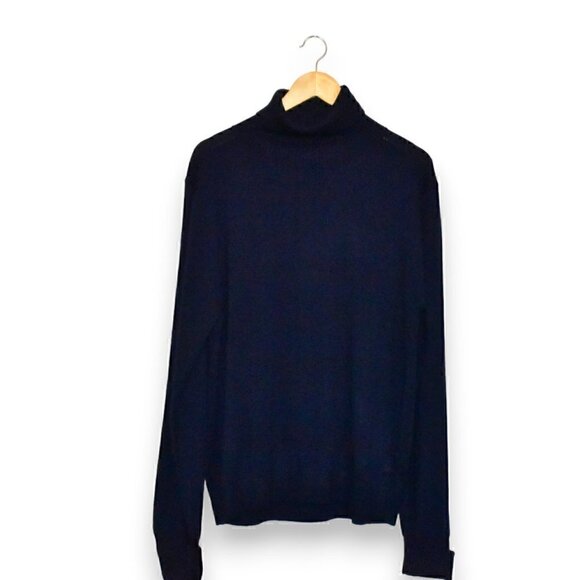 Magaschoni Man Long Sleeve Turtleneck Pullover Sweater Wool Blend Shirt Size L - Picture 1 of 10